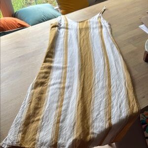 Thread & Supply White and Mustard Maxi Slip Skirt